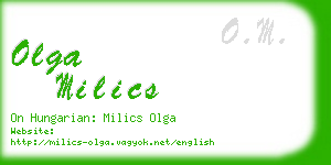 olga milics business card